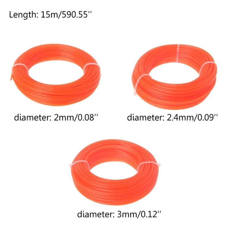 

2/2.4/3mm x 15M Nylon Trimmer Line Brush Cutter Strimmer Rope Lawn Mower Wire