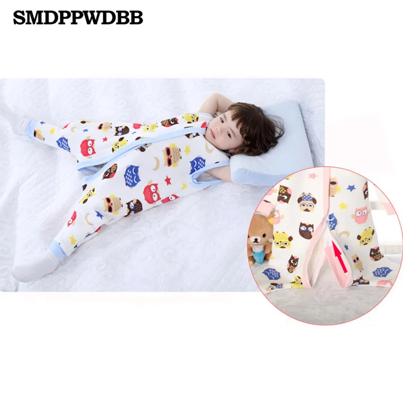 Smdppwdbb спальный мешок для малышей хлопок комфортного сна Sack милый мультфильм шаблон съемные рукава спальный мешок Анти Удар Стёганое одеяло