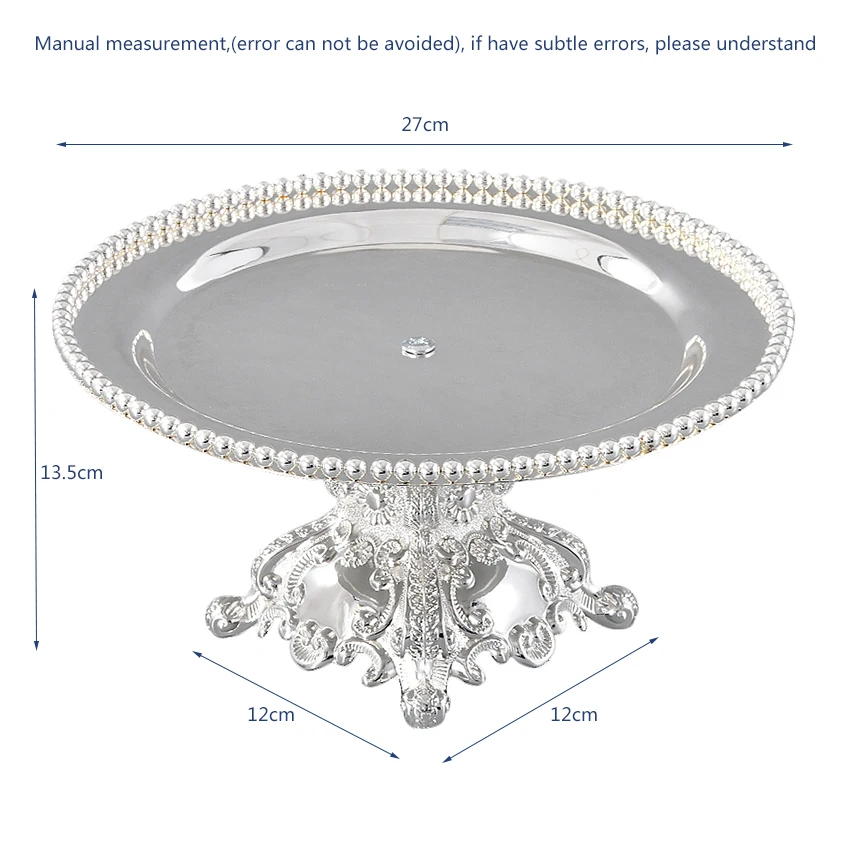 Европейский стиль современный посеребренный торт лоток фрукты блюдо десерт на вечеринку, свадьбу лоток творческий дом украшение стола лоток для хранения