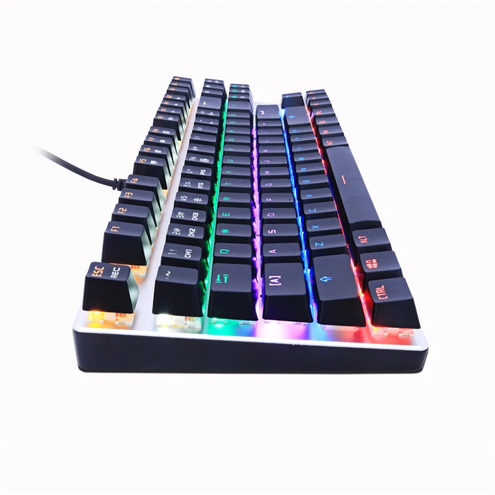 Metoo Edition Mechanical Keyboard 87 keys Blue Switch Gaming Keyboards for Tablet Desktop Russian sticker