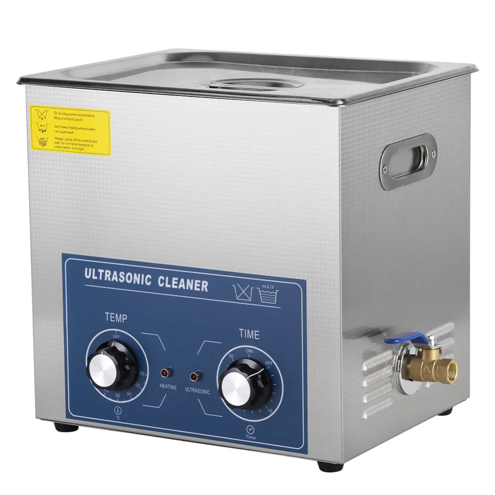 

220V Stainless Steel 14L Mechanical Ultrasonic Cleaner Bath Heated & Timer Cleaning Tank Machine with Basket For Jewelry Watch