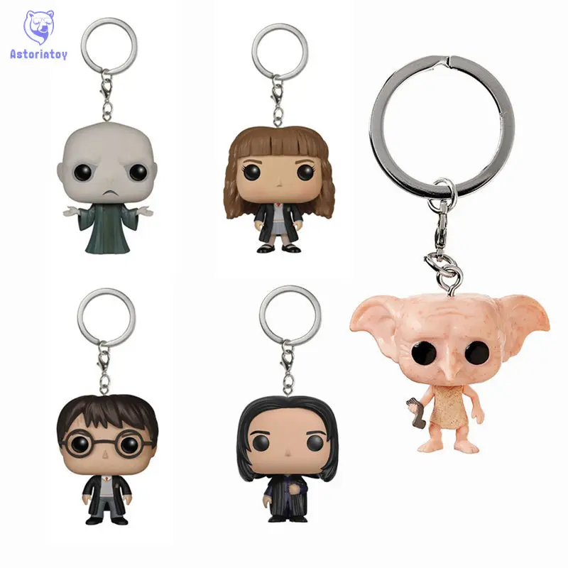 

Keychain Harri Potter Snape Dobby Hermone Lord Voldemort action figure Bobble Head Q Edition no box for Car Decoration