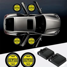 2 pcs Estilo Do Carro Bem-vindo Projector de Luz de Aviso Da Lâmpada Sombra Emblemas Do Carro Do Sensor Sem Fio Da Porta de Carro Laser Led Para TÁXI TÁXI