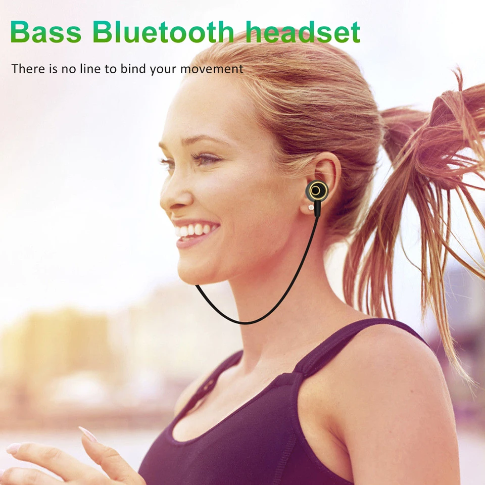 

Bluetooth Earphone With Mic Wireless Magnet Earphones Sport Running Headset For Phone Android Xiaomi Smartphone LZ001