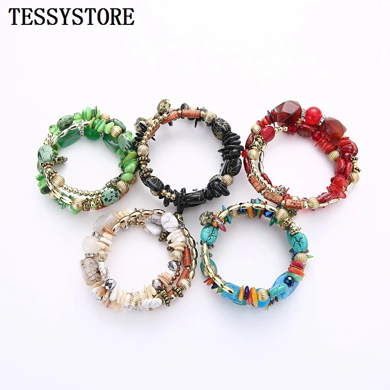 

Vintage Imitation Natural Stone Pine Beaded Multi-layer Winding Bracelet Bracelet For Man Woman Jewelry Bracelets