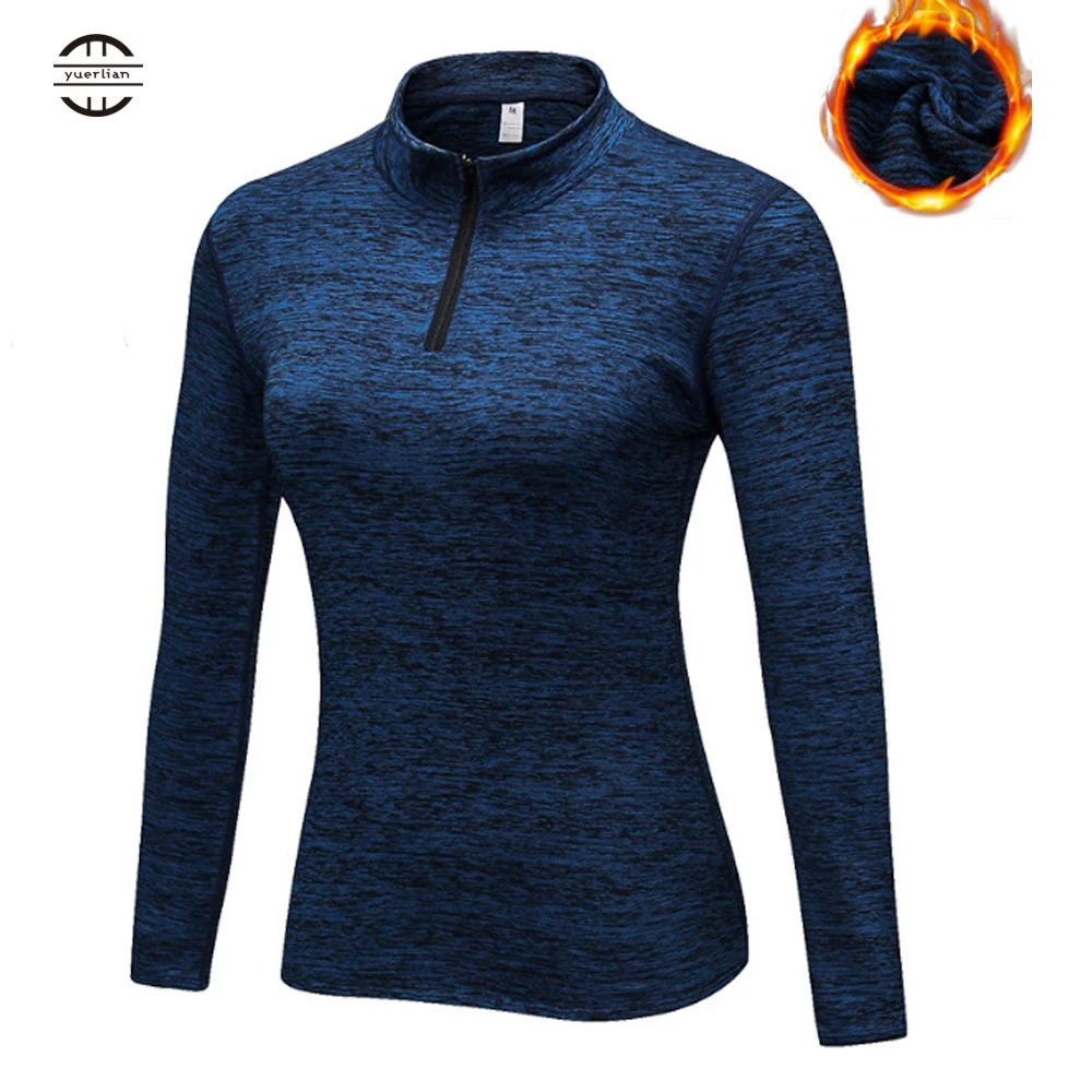 

Yuerlian Seamless Warm yoga top Running Solid High Elastic Slim Workout Long Sleeve Women Bodybuilding Sport Gym Fitness Shirt