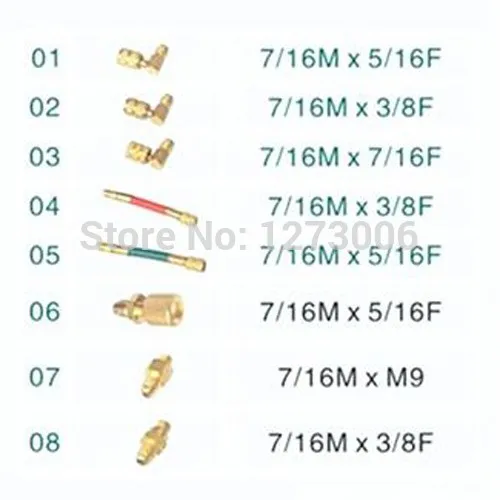 A/C кондиционер коллектор преобразования латунь адаптер шланг набор R134a R12