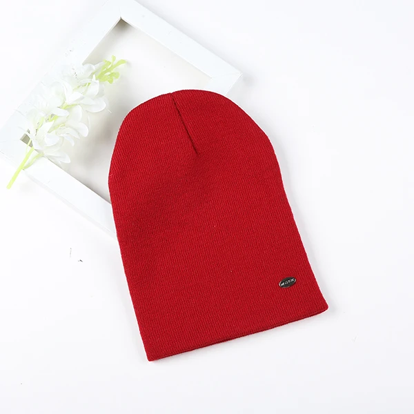 Шапка женская хлопковая Новинка зимние вязаные модные высококачественные женские шапки вязаные шапки# MZ238D - Цвет: Wine Red