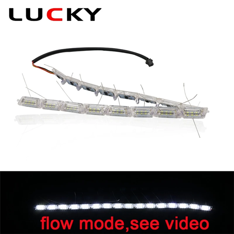 

2Pcs NEW Crystal Flowing LED DRL Tear Eyes 16 SMD day light flexible led daytime running light turn light white&amber strechable