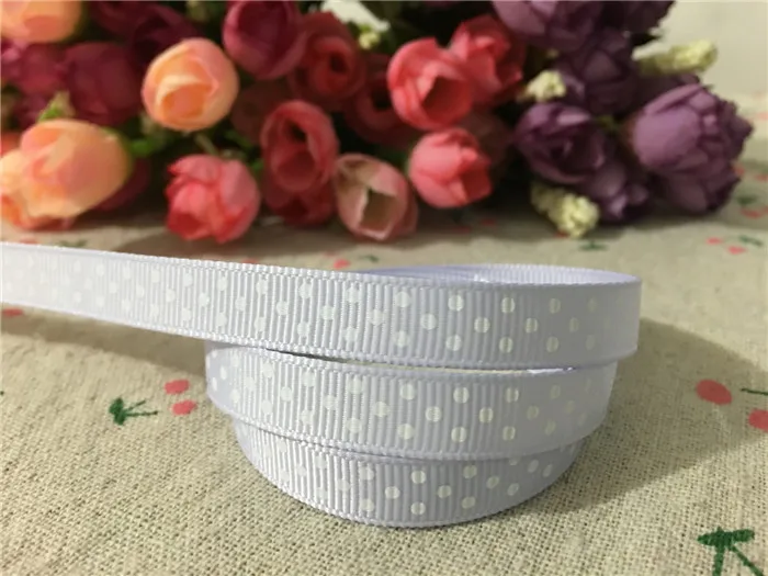 3/8" polka dots printed grosgrain ribbons 10 yards for DIY hairbow