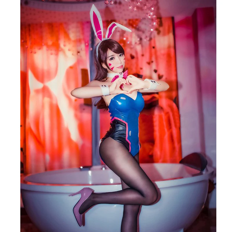 Костюм для косплея персонажа из игры OW D.VA Rabbit Girl пикантный купальник с кроличьими