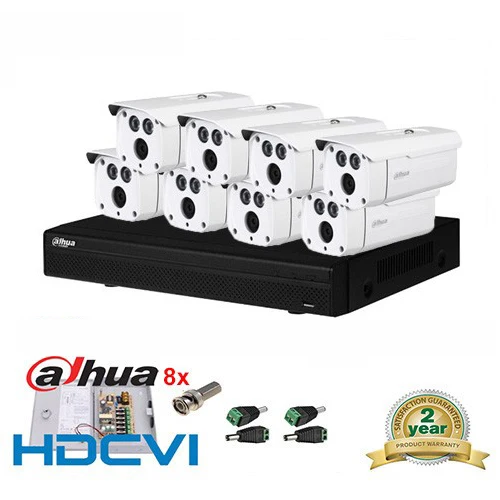

DAHUA HCVR7108H-S2 8CH H.264 2MP HDCVI System Security kit +8pcs Dahua IP67 HDCVI Camera DH-HAC-HFW1200D 1080P IR Bullet Camera