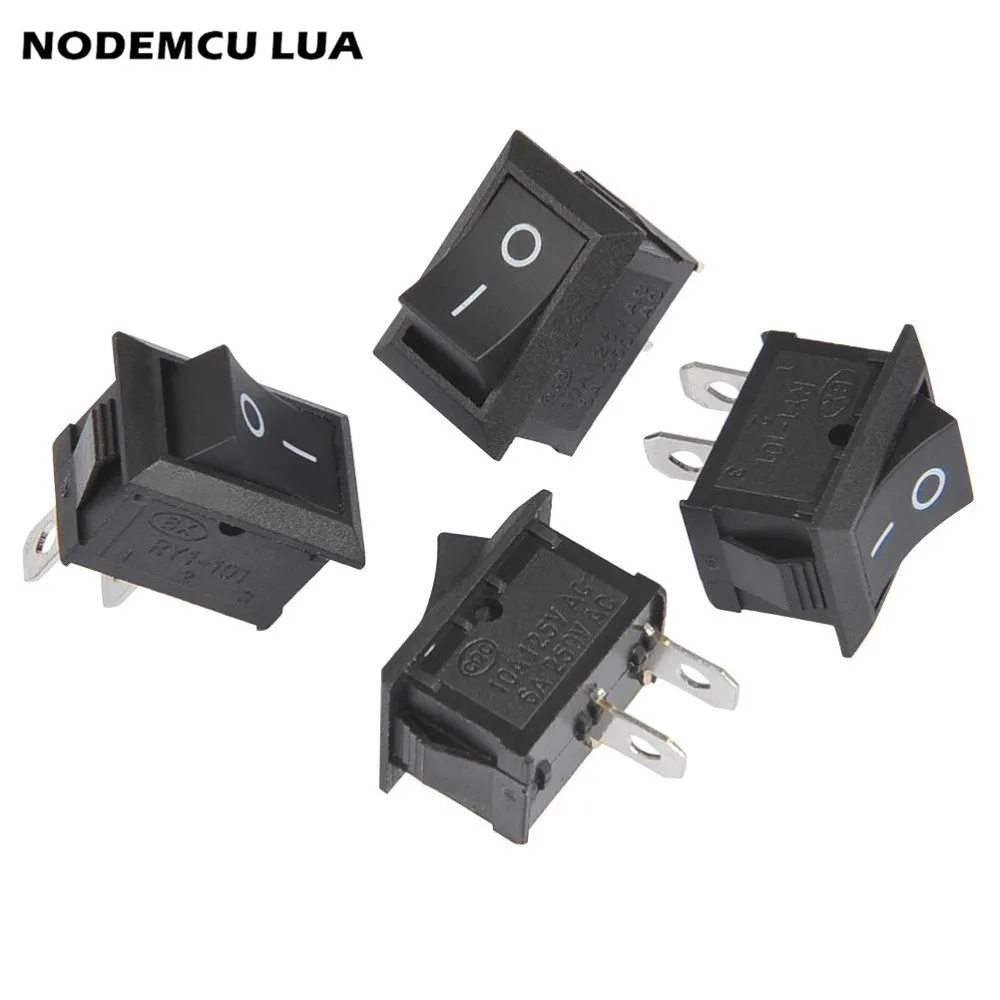 

10/20 PCS Switch ON-OFF KCD1 15*21mm 2pin Ship Type Switch 6A 250V 10A 125V 15X21 Rocker Switch power switch black New