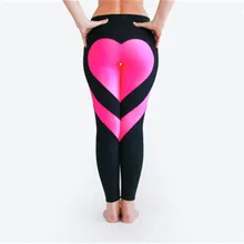 SVOKOR женские леггинсы с сердечками и набедренными соединениями, леггинсы с эффектом пуш-ап, сексуальные леггинсы из полиэстера для фитнеса, Дышащие Модные романтические леггинсы