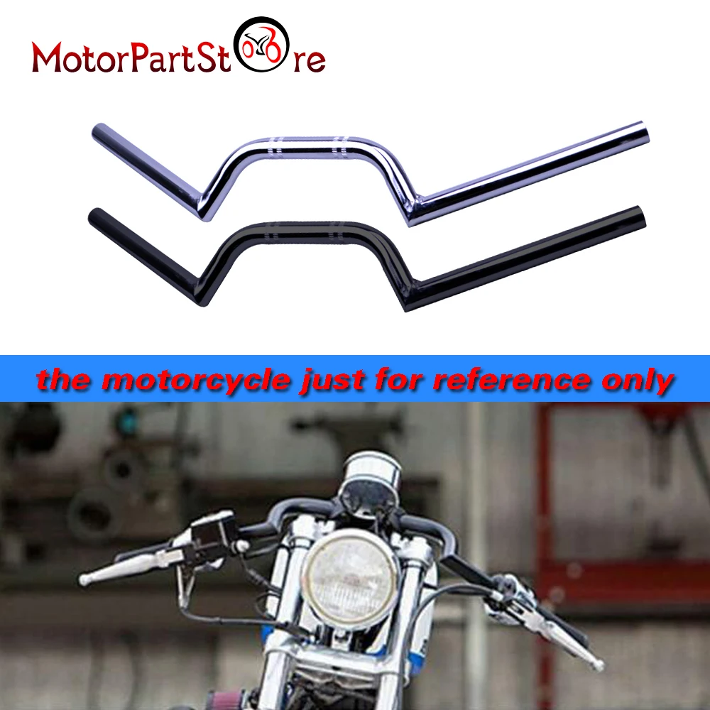 

7/8" 22mm Motorcycle Black/silver Iron Tracker Handlebars Drag Bars For Harley