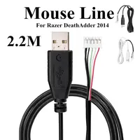 Для razer DeathAdder 2014 белый/черный кабель 220 см игровой Мышь USB Мышь кабель Замена провода линии