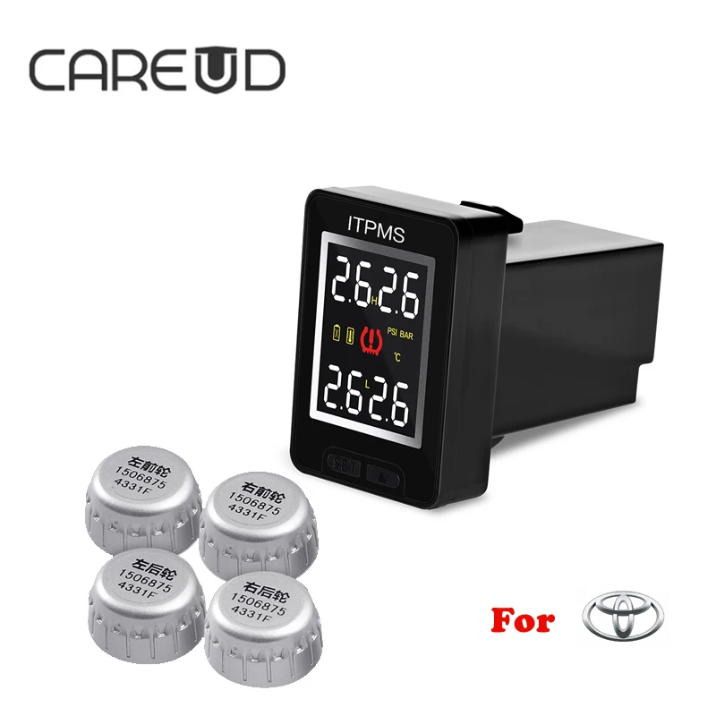 CAREUD U912 TPMS система контроля давления в шинах для Toyota контроль давления в шинах 4 мини внешний датчик Авто сигнализация Поддержка Бар PSI беспроводной TPMS Toyota