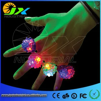 

20pcs Strawberry Flashing LED Light Up Toys Bumpy Rings Party Favors Supplies Glow Jelly Blinking Bulk