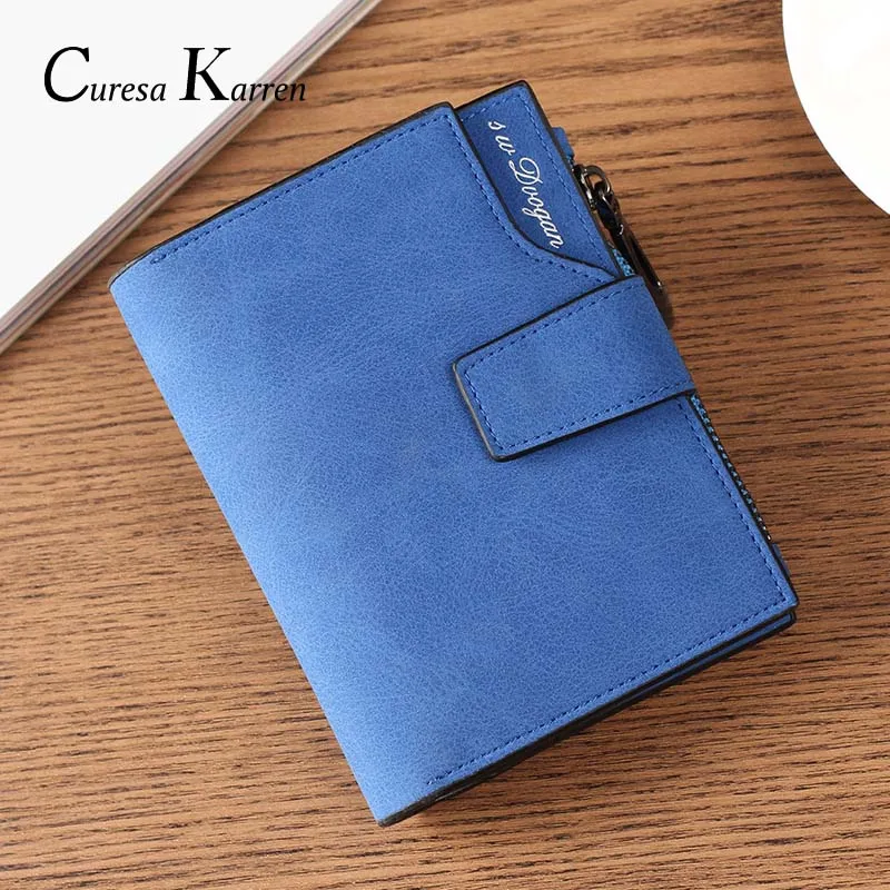 

New ladies short wallet female zipper buckle wallet card bag fashion simple fresh large capacity wallet free shipping