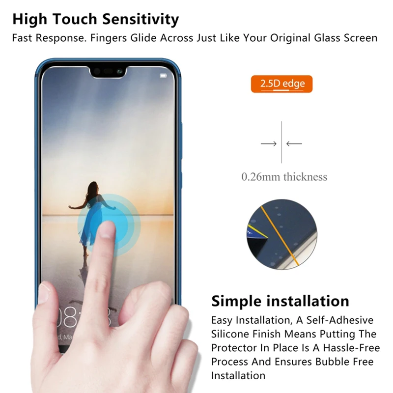 mobile protector Tempered Glass on Huawei P20 Pro P 20 Lite Screen Protector for Huawei P8 Lite 2017 Protective Glass for P9 P10 Light 2017 phone screen cover