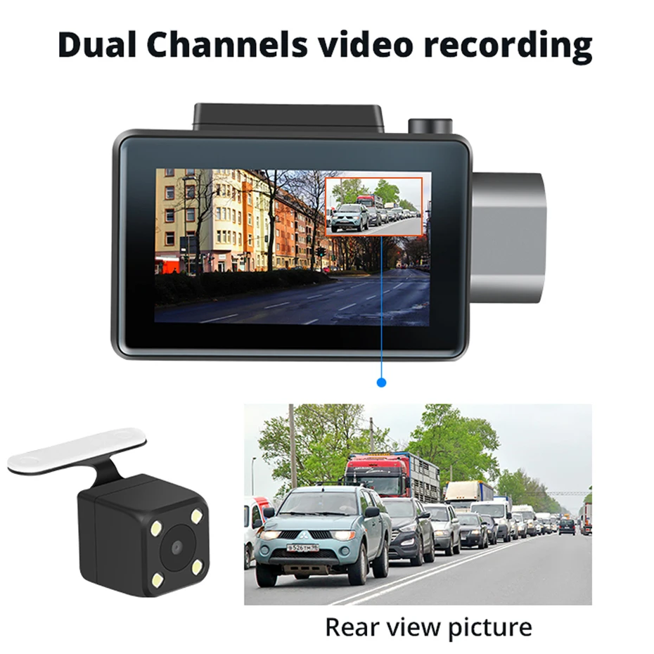 Автомобильный видеорегистратор Bluavido 3g, gps регистратор, двойной объектив 1080 P, Wi-Fi, видеорегистратор с ночным видением, Автомобильный видеорегистратор с дистанционным управлением