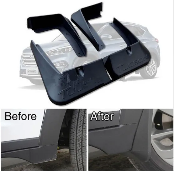 FOR 2016 TUCSON fender MUD FLAP splash guard fender FRONT rear fender Soft plastic 4 PCS / SET