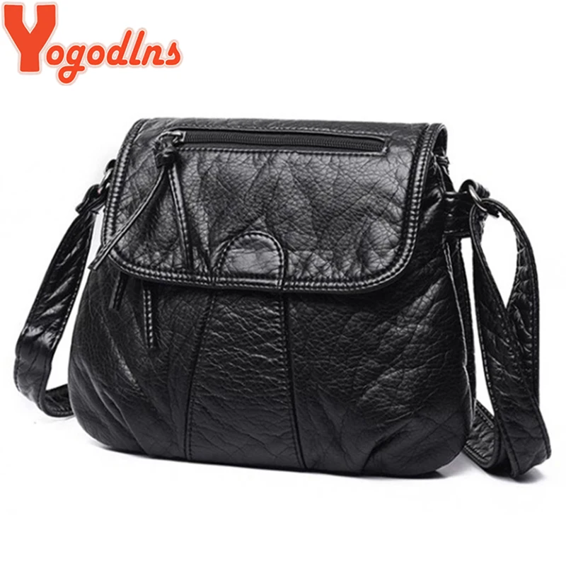 Yogodlns جديد وصول النساء يد غسلها الجلود الكتف حقيبة ساعي عارضة صندوق مربع بولسا الأنثوية Crossbody أكياس