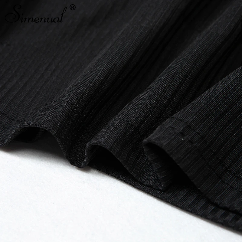 Simenual Patchwork mesh t-shirt female crop top 2018 fashion transparent sexy black t shirt women long sleeve slim t-shirts tops