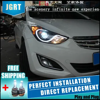 

2PCS LED Headlights For Hyundai Elantra 2009-2012 Car Led Lights Double Xenon Lens Car Accessories Daytime Running Lights