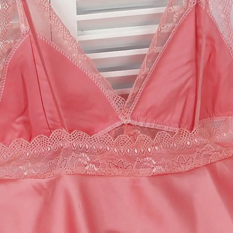 Женщины сексуальные кружева халат ночная рубашка платье speepwear дамы атласная искусственного шелка ночную рубашку