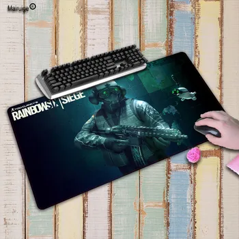 

Mairuige Rainbow Six Siege Mouse Pad pad to Mouse Notbook Computer Mousepad White Overlock Edge Big Gaming Pad For CSGO LOL DOTA
