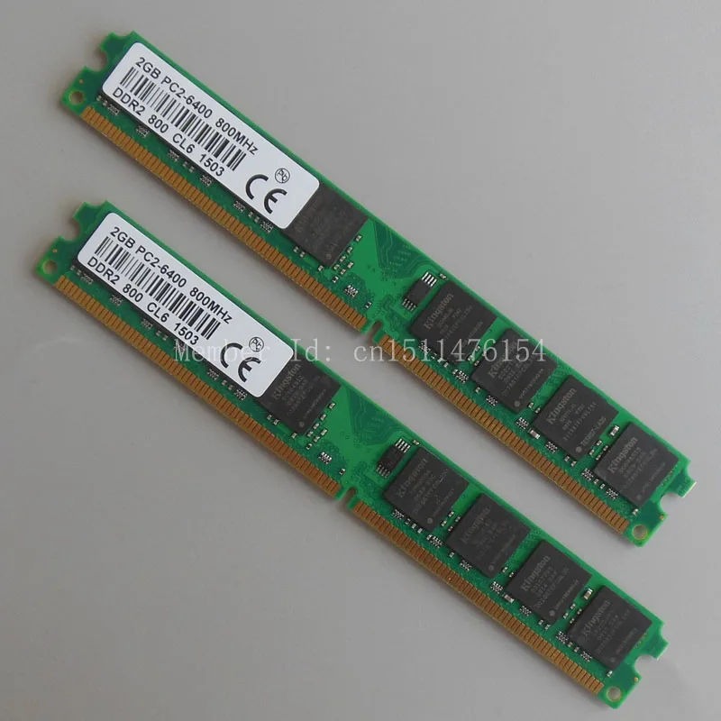 4GB 2X2GB DDR2 800 PC2 6400 800MHZ 240PIN DIMM Desktop memory 4G RAM Non Ecc Low