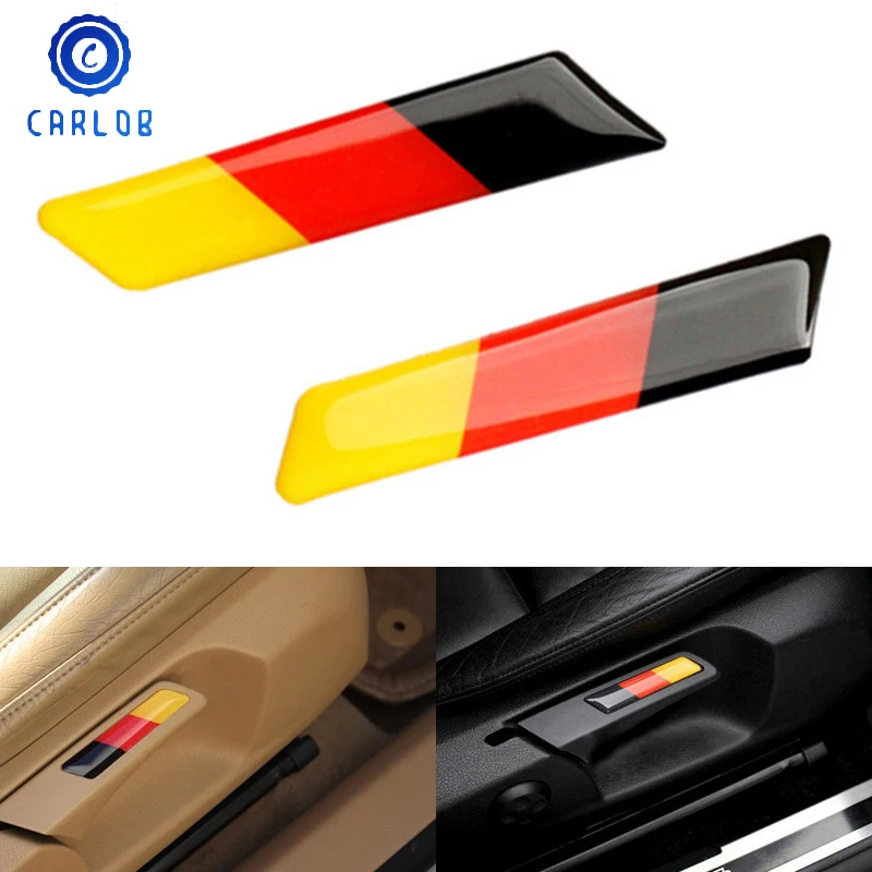 

CARLOB 2Pcs Germany Flag Badge 3D Car Styling Sticker Lift Wrench Handle Seat Trim Cover For Volkswagen VW Golf 5 6 MK5 MK6 GTI