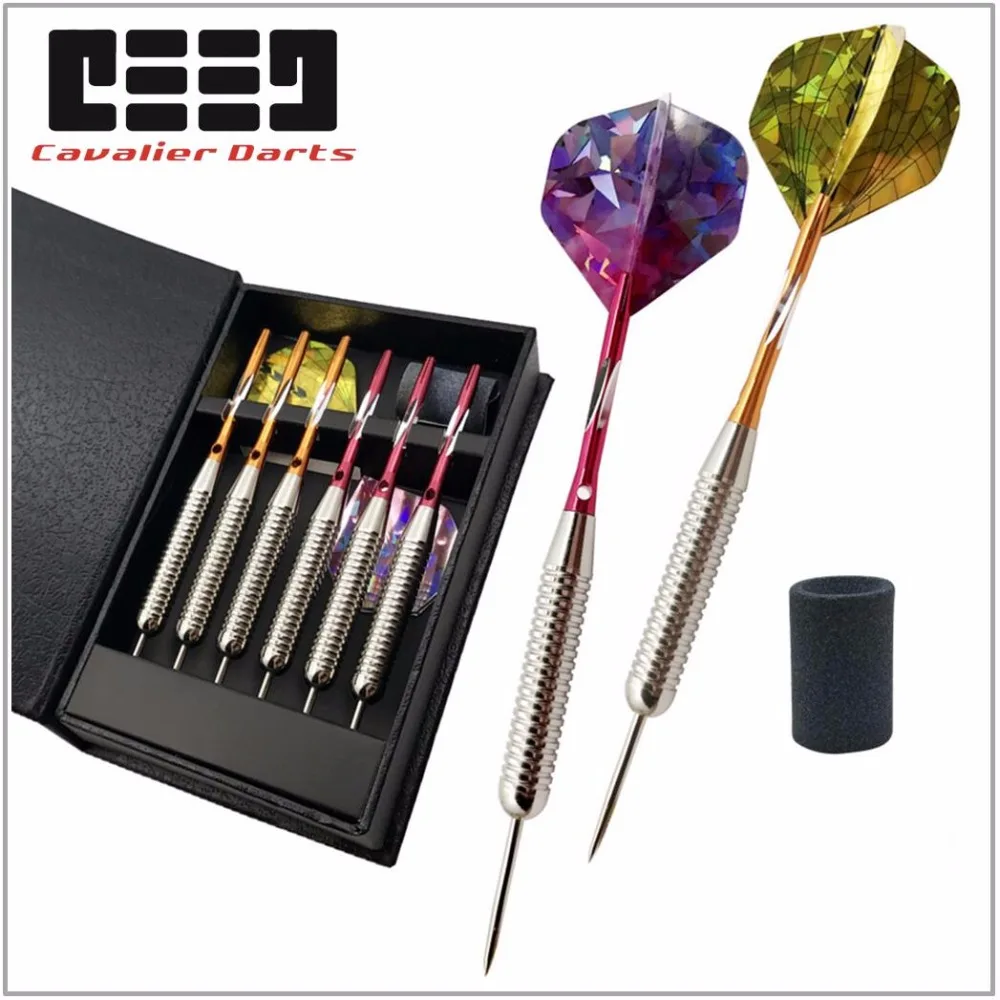 Comprar 2 set (6 piezas) dardos de punta de acero tipo 22 gramos profesionales con ejes de aleación de aluminio 6 piezas caja de regalo de vuelos estándar