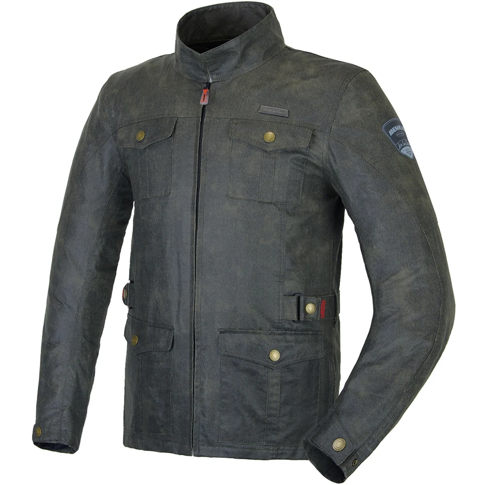 BENKIA мотоциклетная гоночная куртка Vintga осень зима ретро-стиль куртка мотоциклетная одежда для верховой езды Jaqueta Moto защита JD07 - Цвет: Серый