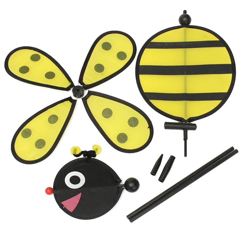 Bee Ladybug Windmill Whirligig Wind Spinner Home Yard Garden Decor Spring Toy