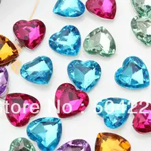 300 шт красочные акриловые блестящие бусины в форме сердца драгоценные камни блестки разных цветов Ограненный заостренный кончик назад 16 мм Высокое качество сверкающие бусины D25