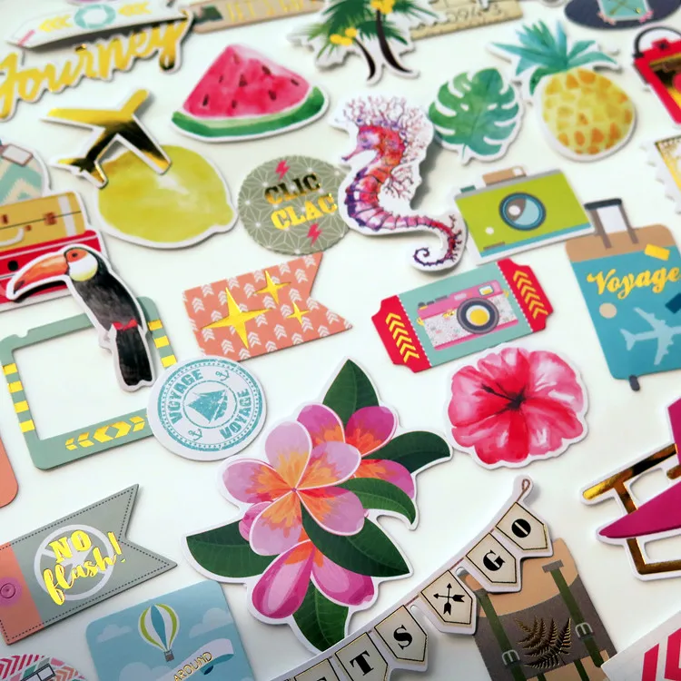 YPP CRAFT 65pc Travel Cardstock Die Cuts for Scrapbooking Happy Planner/Card Making/Journaling Project