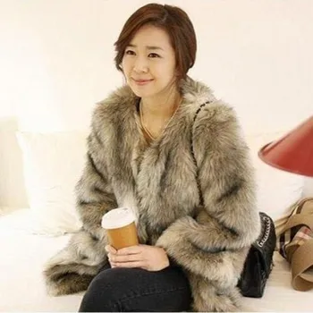 

2017 autumn and winter new Korean version of the fox fur long imitation fur coat plush coat thickening warm fashion female
