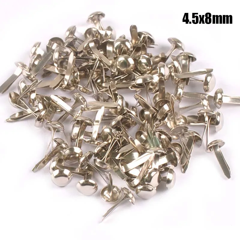 100Pcs Mix Round Brads Silver/golden Embellishments For Scrapbooking Metal Crafts Fastener Brad For Diy Decorations c2252 