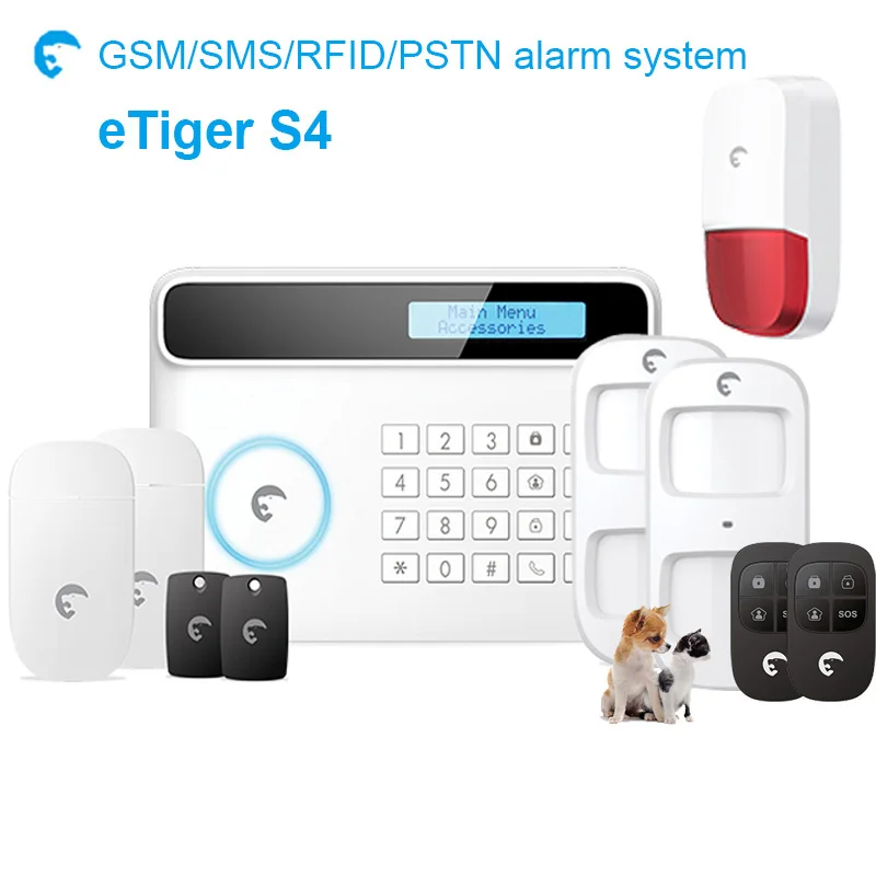 New  Combination of G5&B11 alarm etiger S4 GSM&PSTN security alarm system Apple Android APP supported 