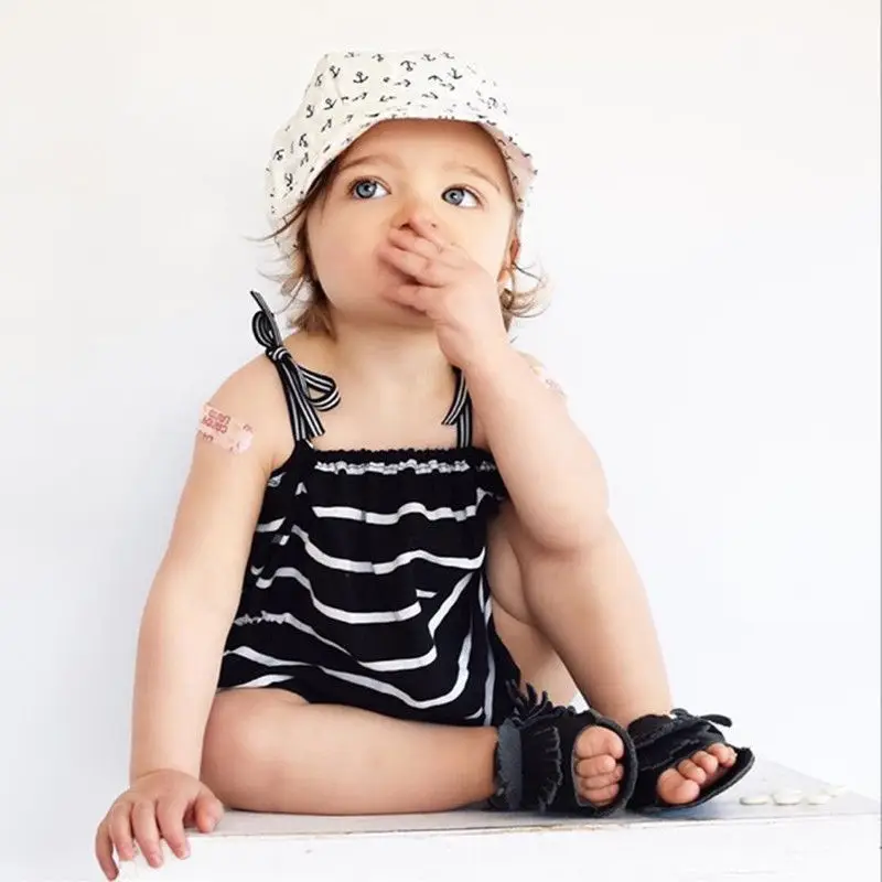 Infant Girls Stripes Sleeveless Bodysuit Newborn Toddler Babies Harness