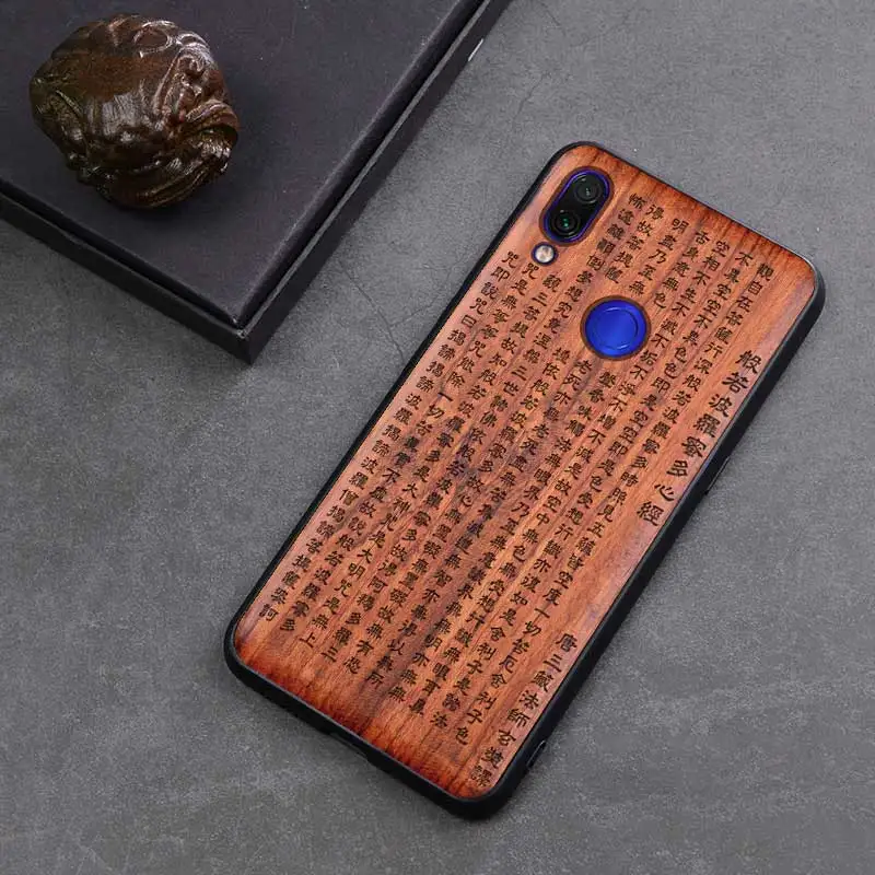 Резной деревянный ящик для Xiaomi redmi note 7 Xiaomi redmi note 7 pro противоударный чехол TPU бампер чехол redmi note 7 Чехол деревянный корпус - Цвет: 10