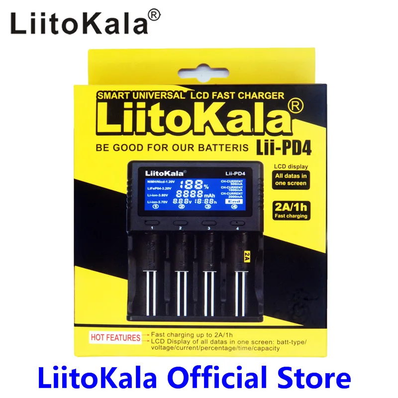 Умное устройство для зарядки никель-металлогидридных аккумуляторов от компании LiitoKala: Lii-PD4 PD4 ЖК-дисплей AA AAA универсальное автомобильное зарядное устройство с Батарея Зарядное устройство 3,7 V 1,5 V 4,35 V Lipo Зарядное устройство 18650 26650 21700 20700