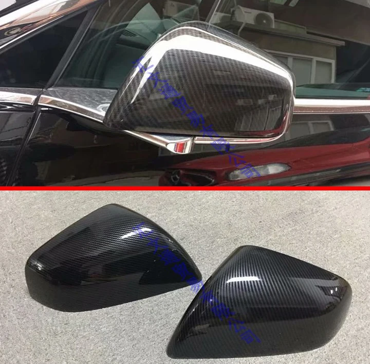 

For Tesla Model X 2016 2017 2018 Carbon Fiber Style Door Side Mirror Cover Trim Rear View Cap Overlay Molding Garnish
