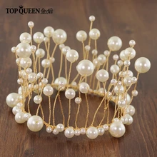 TOPQUEEN HP184 свадебная тиара и корона невесты украшения для волос ручной работы свадебные аксессуары для волос Люкс Тиара свадебный головной убор