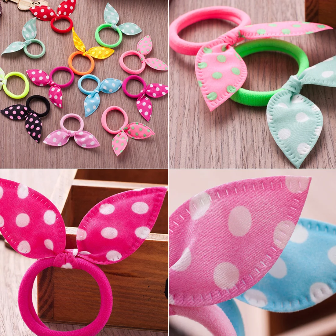 

20pcs/set Rabbit ears Hair band ren Hair Accessories Scrunchies Elastic Hair Band for girl rubber band