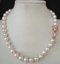 Largo 18 “10-11mm Genuino blanco perla akoya ra (5.18) precio de Fábrica Al Por Mayor Regalo de Las Mujeres palabra Joyería