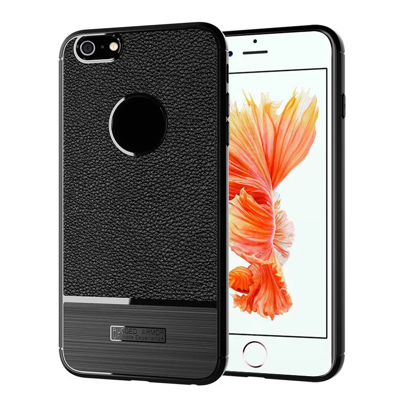 

for iphone 6s plus 6plus fitted shockproof back cover anti-skid anti-fingerprint silicone soft black tpu phone case