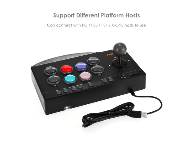 Best Price PXN 0082 Arcade Joystick Game Controller Wired Gamepad for PC/PS3/PS4/Xbox one TURBO and MACRO function Support Switch